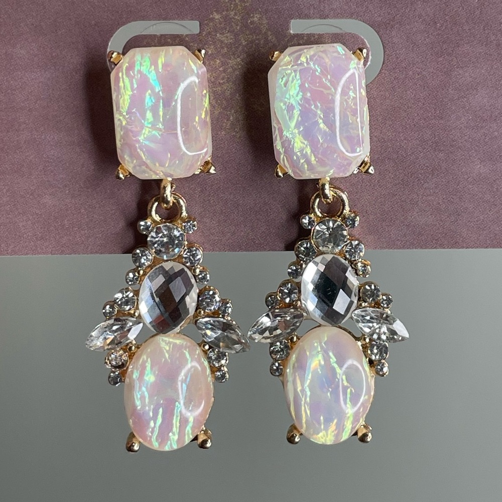 Iridescent Pink Statement Earrings